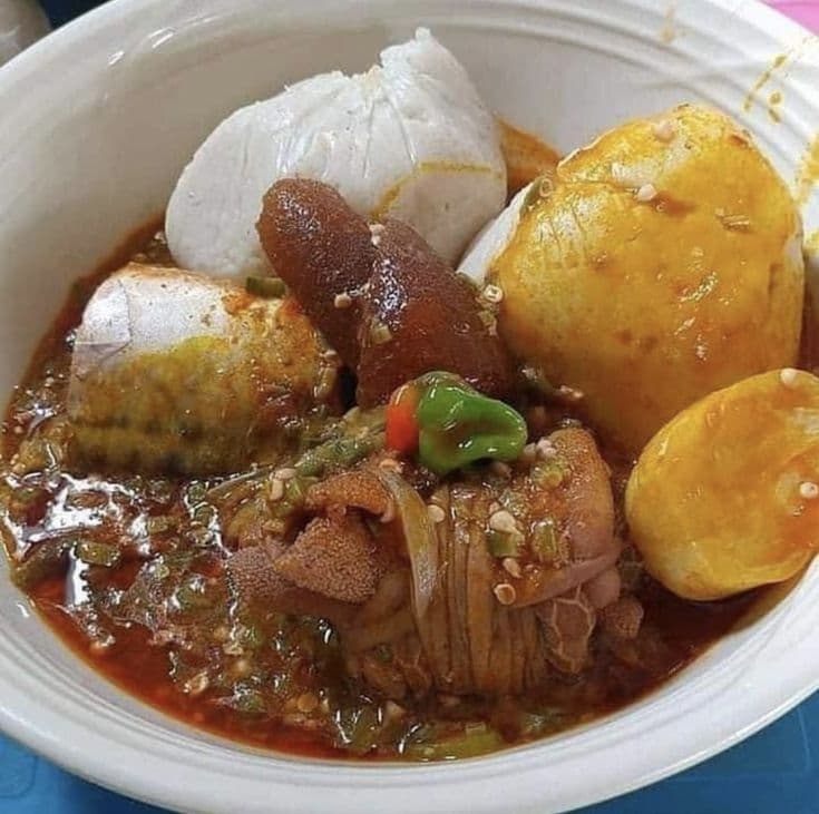 Banku with Okro stew, Towel and Beef