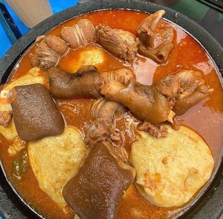 Fufu with Fresh Tilapia, Goat & Beef
