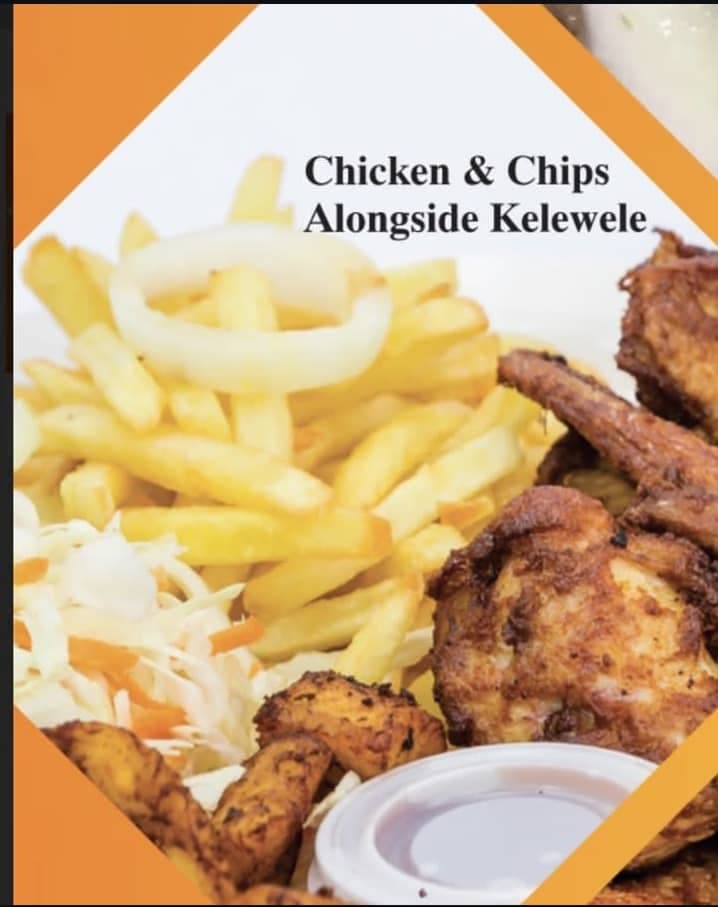 Chicken & Chips Alongside Kelewele - Large
