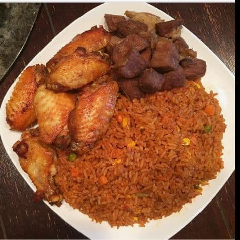 Jollof Rice with Spicy Wings